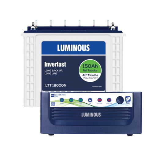 Luminous ECO VOLT NEO 1050 Home Inverter-UPS and Battery ILTT18000N 150Ah