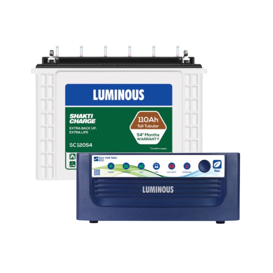 Luminous ECO VOLT NEO 850 Home Inverter-UPS and Battery SC12054 110Ah