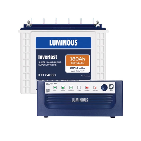 Luminous ECO WATT NEO 1250 Home Inverter-UPS and Battery ILTT24060 180Ah