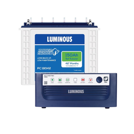 Luminous ECO WATT NEO 1250 Home Inverter-UPS and Battery PC18042 150Ah