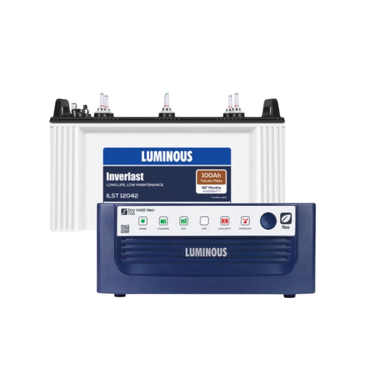 Luminous ECO WATT NEO 700 Home Inverter-UPS and Battery ILST12042 100 Ah