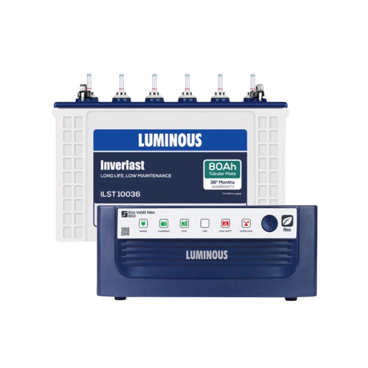Luminous ECO WATT NEO 800 Home Inverter-UPS and Battery ILST10036 80Ah