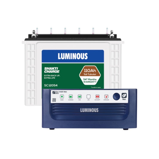Luminous ECO WATT NEO 800 Home Inverter-UPS and Battery SC12054 110Ah