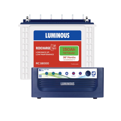 Luminous ECO VOLT NEO 1250 Home Inverter-UPS and Battery RC18000 150Ah