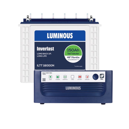 Luminous ECO WATT NEO 1250 Home Inverter-UPS and Battery ILTT18000N 150Ah